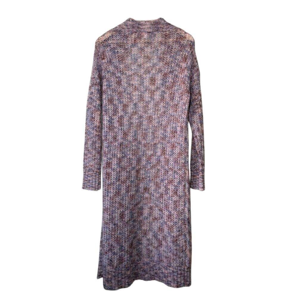 Lisa Todd Mohair Duster Sweater Dream Wool Blend Knit Long Open Purple Sz Small - Picture 2 of 8